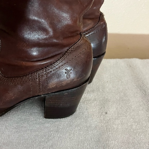 Frye Lucinde Brown Tall Boots Sz 7 - Picture 2 of 10
